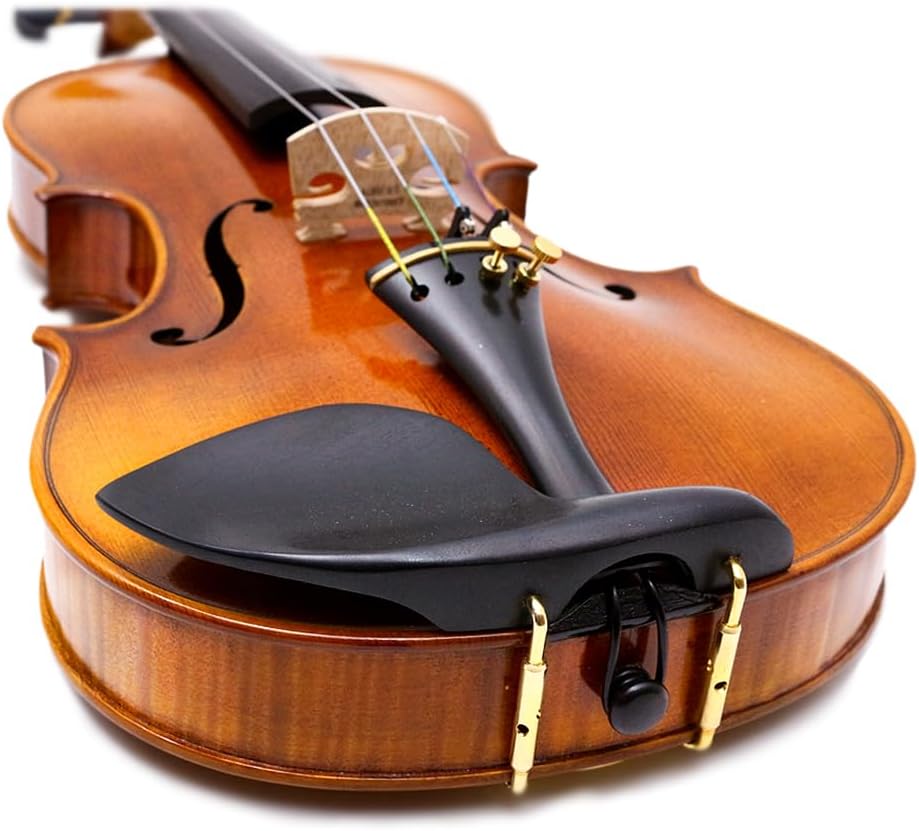 Vetimobato Advanced 4/4 Full Size Handmade Violin Set Solid European Flame Maple Back Sides Spruce Top Ebony Fittings Complete Kit with Case for Adult Professional Violinists(Big Pattern Ebony Button)