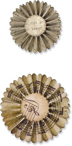 Sizzix Sizzlits - Troquel de tira decorativa, mini rosetas de papel (2 tamaños) por Tim Holtz