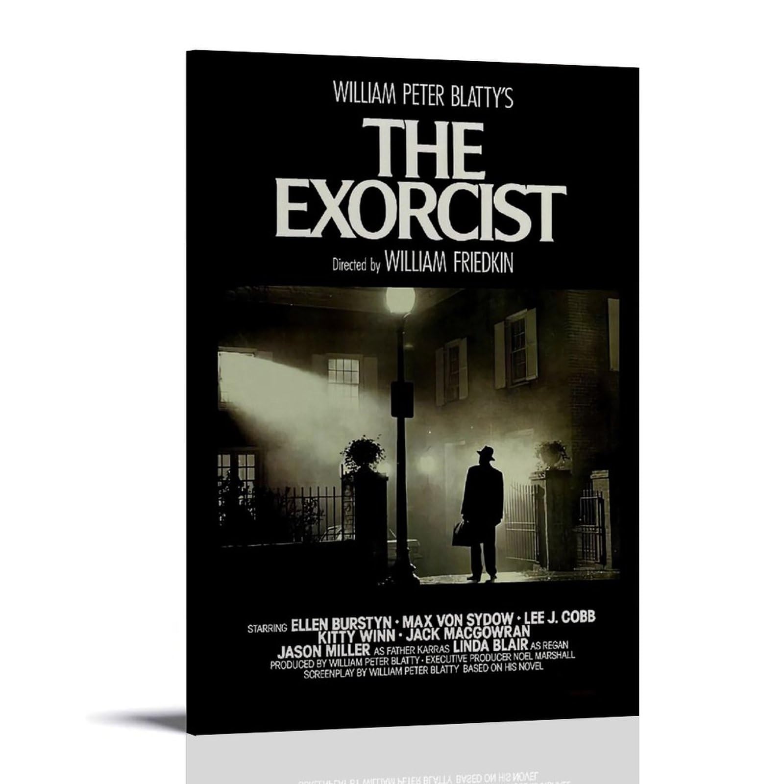 The Exorcist Vintage Horror Movie Film Poster Canvas Poster Wall Art Decor Living Room Bedroom Decoration Posters 16x24inch(40x60cm) Frame-style