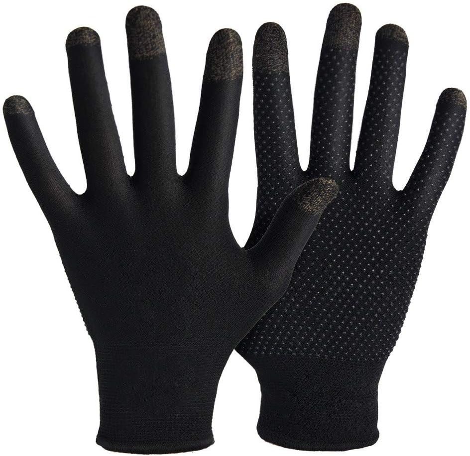 Gaming Gloves for Touchscreen, High-Sensitive Anti-Sweat Breathable Seamless Game Gloves for PUBG Mobile/Knives Out/Rules of Survival