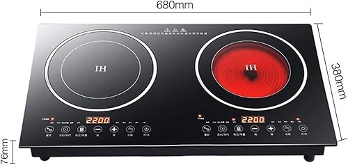 Miniatura 8 de Cocina de inducción digital, estufa eléctrica de doble quemador de 2400 W 110 V, quemador de encimera con patas, cocina de inducción Vitro cerámica