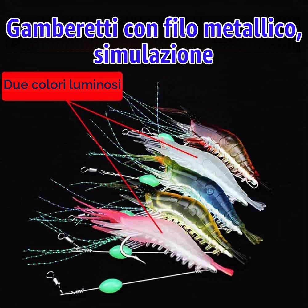 5 Pezzi Falso Gancio per Esche per Gamberetti 9 cm/ 5,7 g Esca Gamberi Luminosi, Finti Gamberi con Ami Adatta per Pesca a Mosca Pesce Persico di Pesce di Mare (5 Colori)