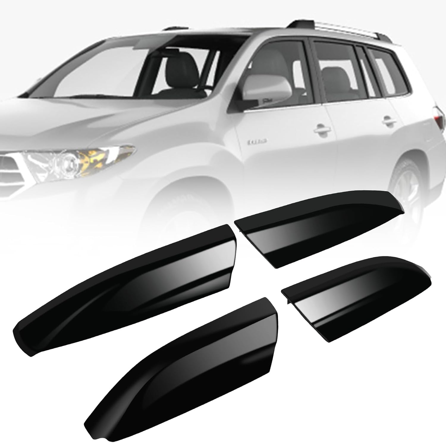 Aluminum Luggage Carrier,Black Roof Rack Covers Compatible for Toyota for Highlander 2.7L 2009-2013