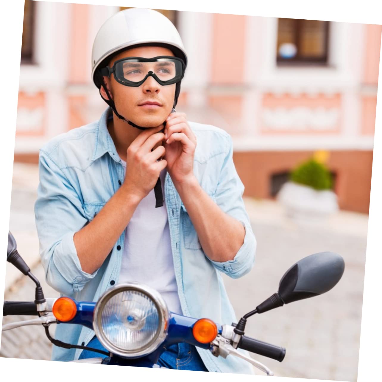 BESTYASH Occhiali Protettivi da Esterno Unisex in Tpe Pc, Resistenti al Vento e Spray, per Ciclismo e Attività Outdoor, Design Retrò Nero Portatile