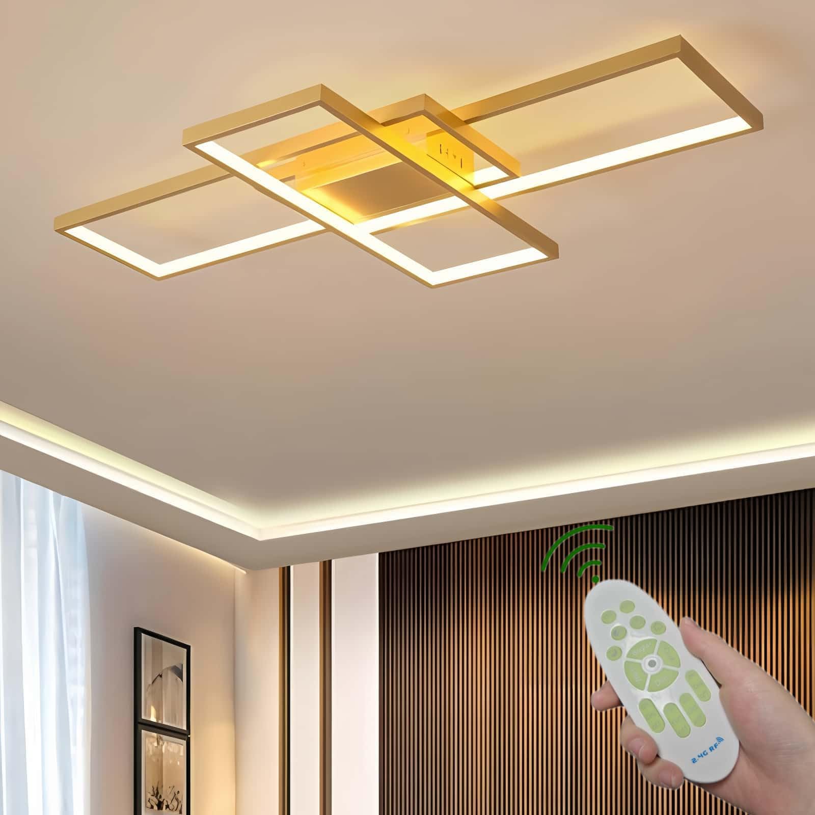 Lumbryzn 72W LED Ceiling Light Dimmable with Remote Control, Modern Square Flush Mount Ceiling Lamp, Adjustable 2700K–6500K Lighting Fixture for Living Room, Bedroom, Kitchen, Dining Room