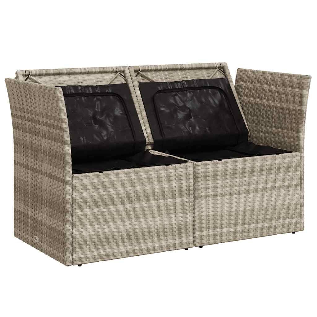 vidaXL Divano da Giardino con Cuscini 2 Posti Grigio Chiaro Polyrattan