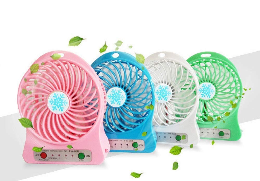 Super USB Mini Personal Electric Fan LED Fans Portable Rechargeable