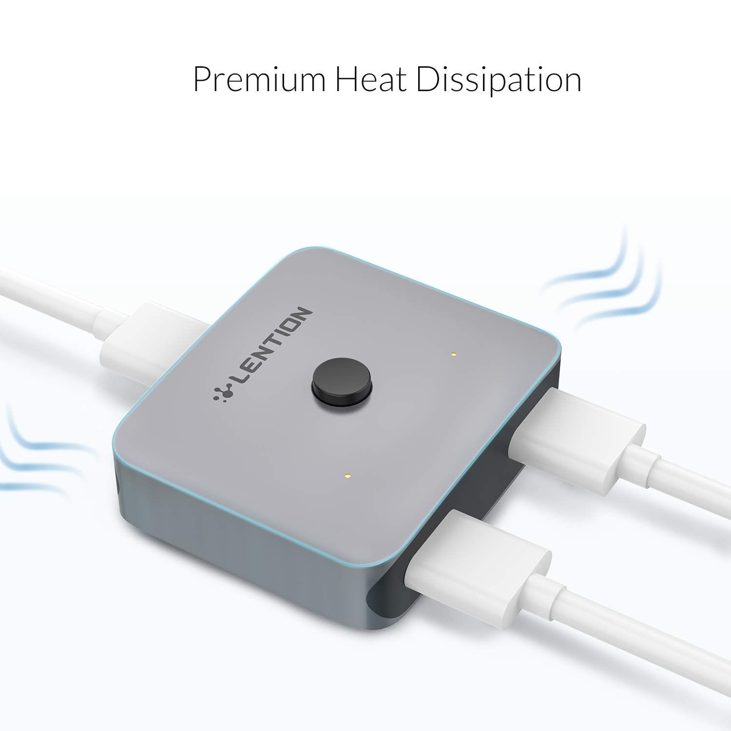 LENTION 2 x 1/1 x 2 Interruttore Bidirezionale in Alluminio HDMI 4K/60Hz, Nessun'Alimentazione Esterna Necessaria per iPad Pro 2018, Macbook Air/Pro, Windows, Chrome, Linux, HDTV, TV Box - Grigio