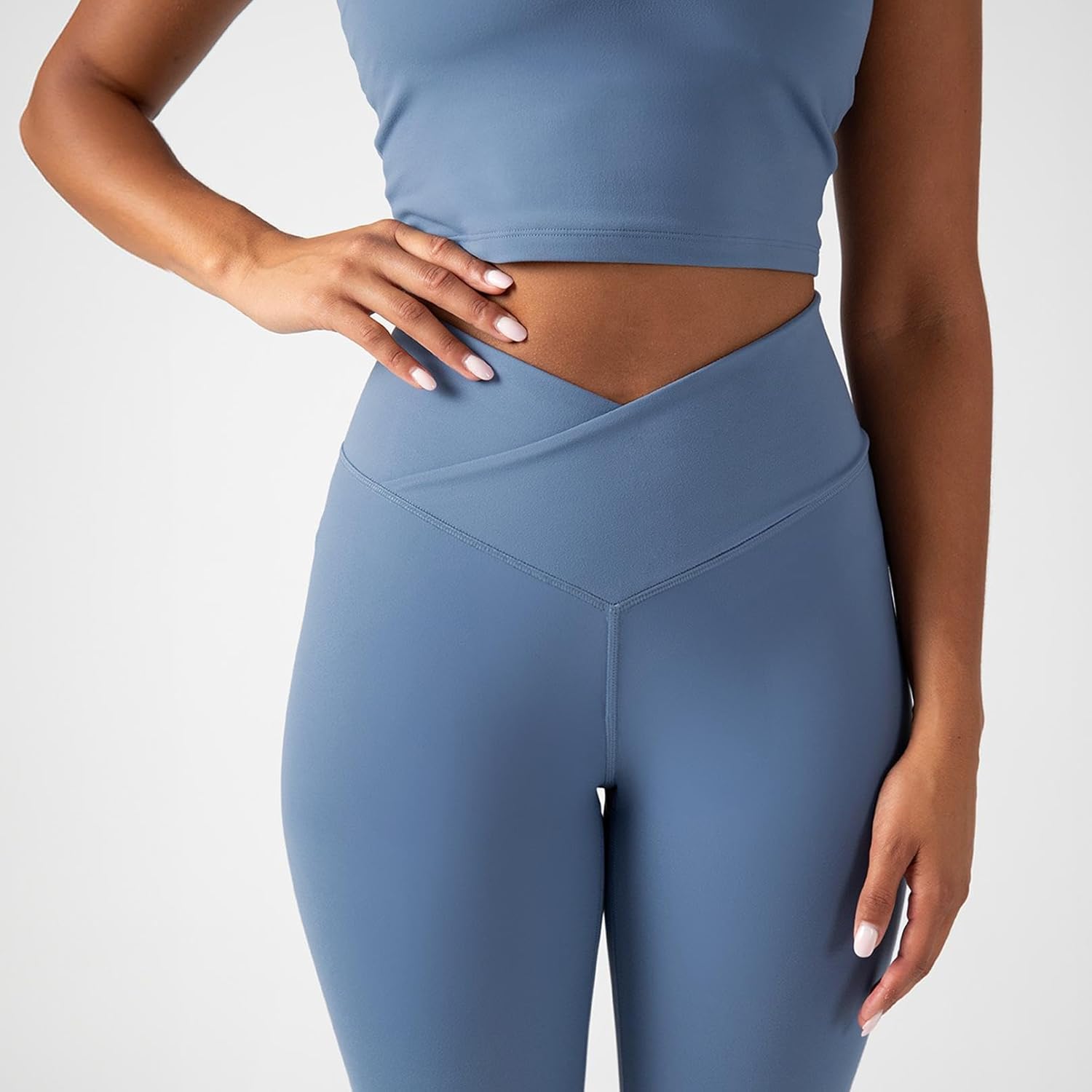 YITTY Active Women's Ultraluxe Crossover High-Waist Legging, Athleisure, 4-Way-Stretch, Elemental Blue, XXL/1X, 7/8 Length - Image 4