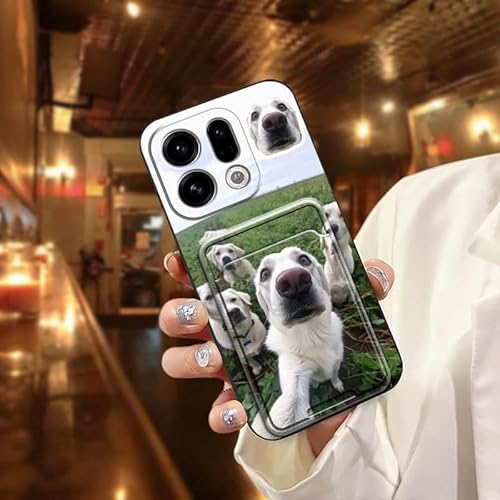 Phone Case Compatible with OPPO Find X9, Cat Back Cover Card slot Silicone Graffiti Cover Durable Soft case Waterproof Anti-dust