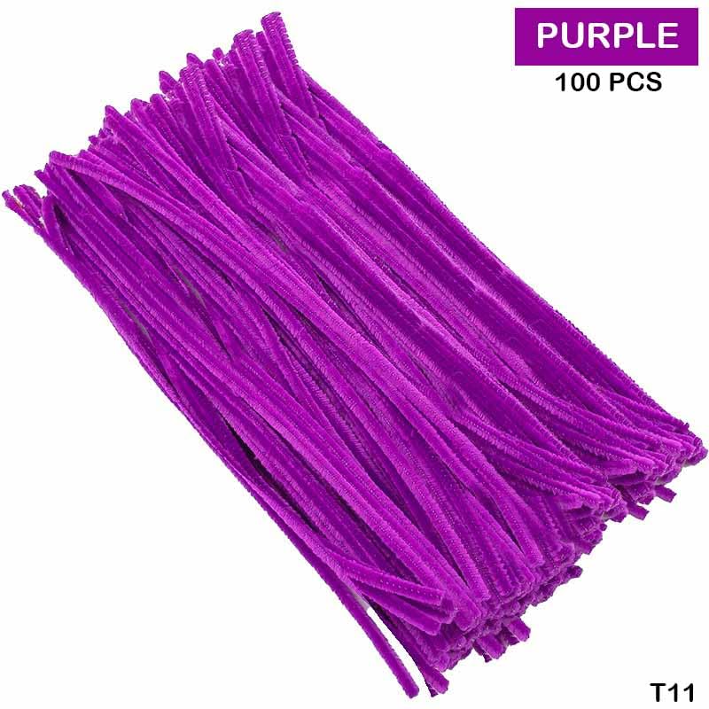 Image of 100Pcs Pipe Cleaners Craft Set | Chenille Stem Fuzzy Sticks DIY Craft Supplies for Art Projects Activities, Decorations, Flower Making, Modeling & Sculpting (Purple)