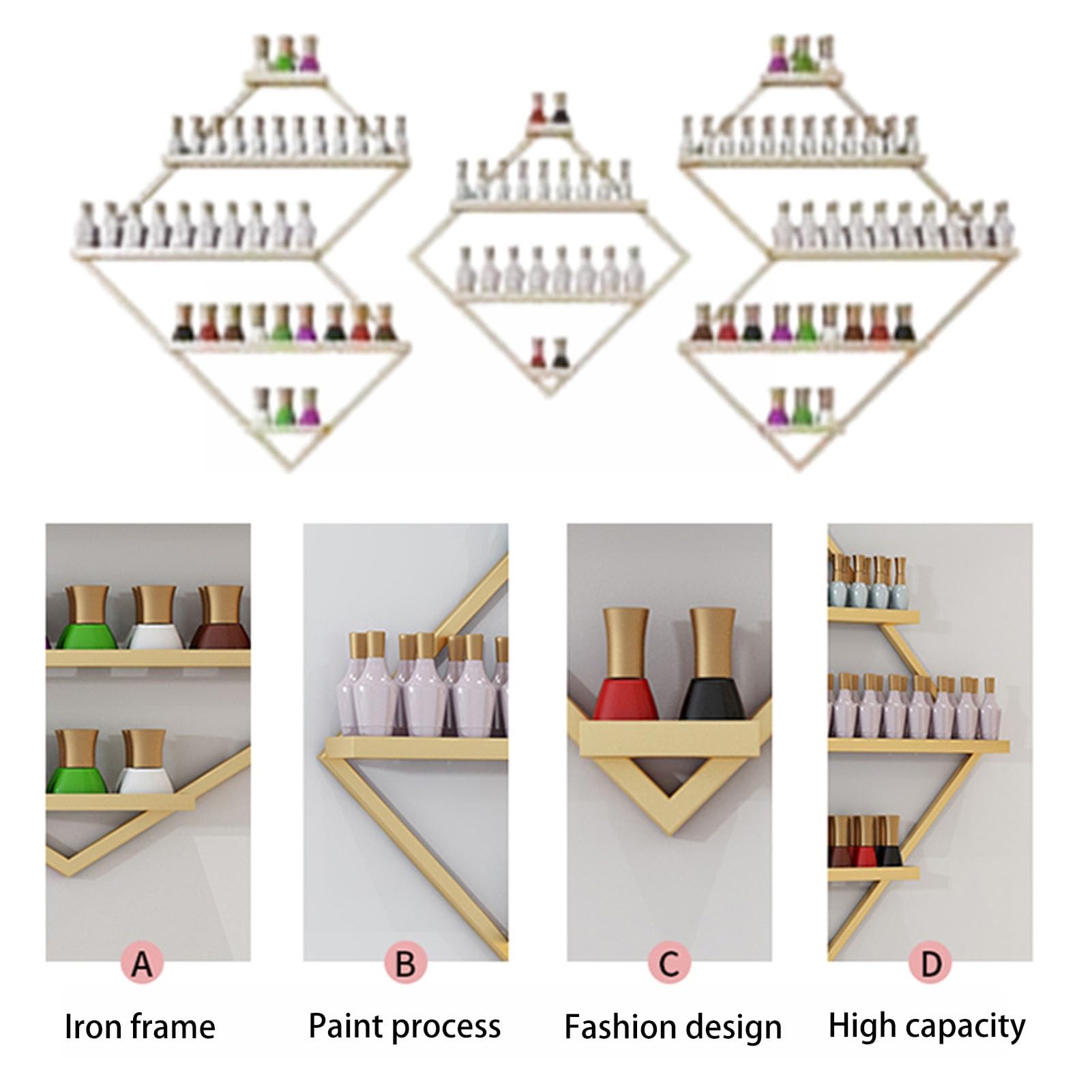 Scatola portaoggetti per smalti di Grande capacità, Porta smalti per la casa, Porta Cosmetici, Supporto per smalti per la Pittura delle Unghie (Bianco)