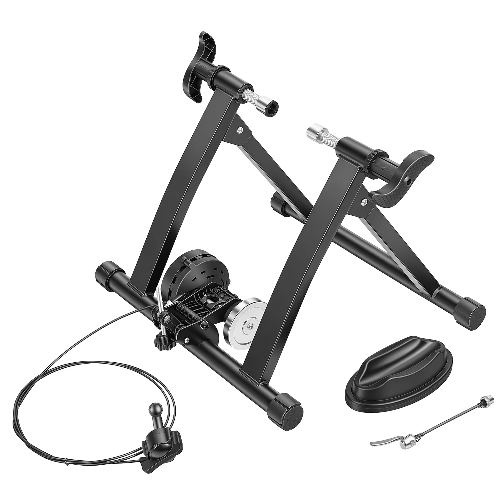 Turbo Trainer – magnetyczny stacjonarny trener rowerowy do kół 66-71.1 cm i 700C – regulowany stojak rowerowy o 6-stopniowym oporze do jazdy w pomieszczeniach z dźwignią szybkiego zwalniania i blokiem