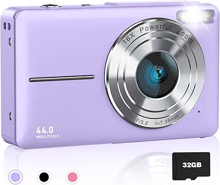 Digital Camera, FHD 1080P Kids Camera, 44MP Point...