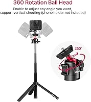 Vista 5 de ULANZI MT-16 Mini trípode extensible para cámara, ajuste de 4 niveles, cabeza esférica de 360°, zapata fría, ligero, portátil, palo selfie vlog