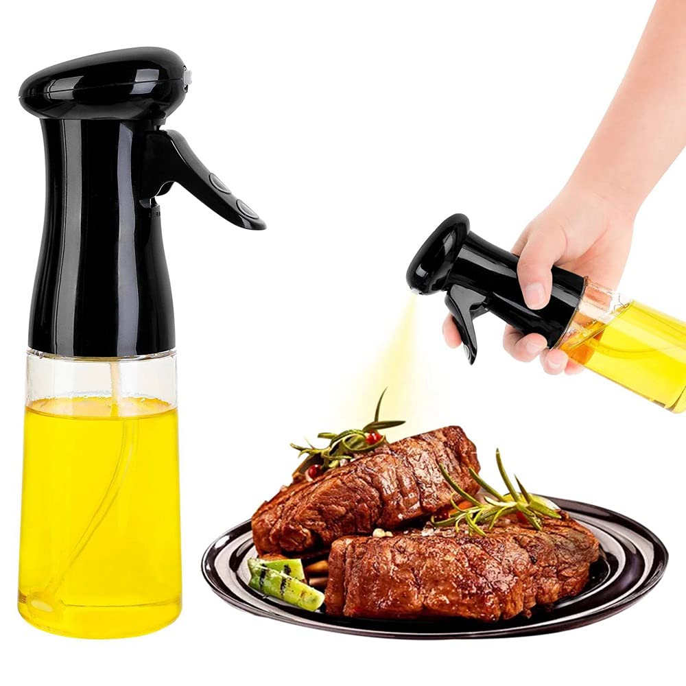 BAQI 1Pc 210ml Oil Sprayer for Cooking, Olive Oil Dispenser Spray Mist Bottle, Portable Reusable Oil Vinegar Spritzer Sprayer Bottles for Air Fryer, Kitchen, Salad, Baking, BBQ, Frying