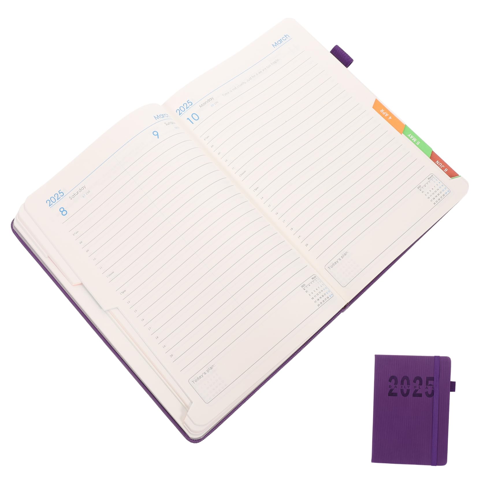 Uonlytech Calendario Planner Quaderno Mensile e Settimanale in Pelle Pu con Cinturino Portapenne Carta per Studenti Impiegati Organizzare Appuntamenti e Note