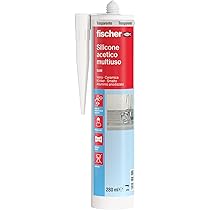 Fischer Silicone Acetico Multiuso SAM 280 Trasparente, Sigillante Antimuffa per Vetro, Alluminio, Smalto, Ceramica, Adatto per Bagno e Cucina, 9351