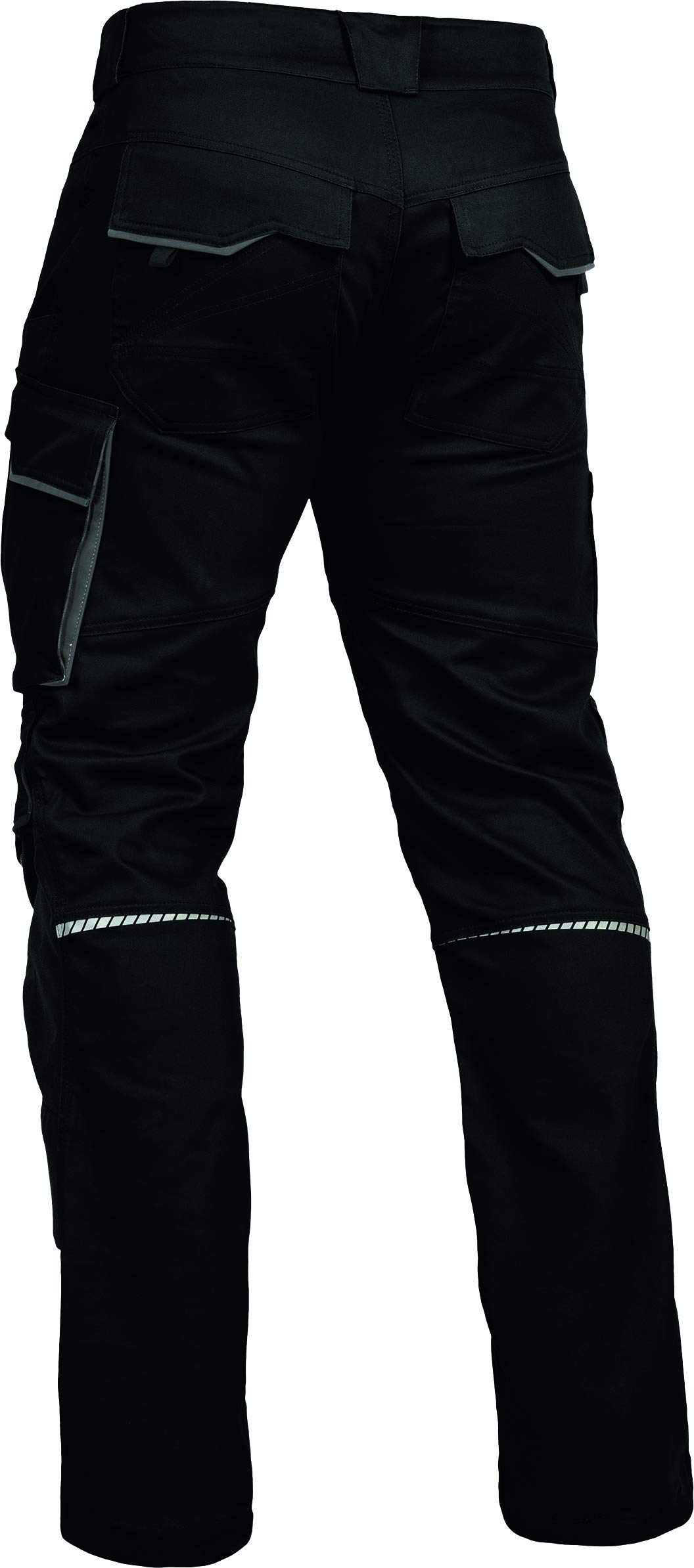LEIBWÄCHTER Flex-line Arbeitshose Herren – schwarz/grau – Gr. 48 – Bequeme Workwear mit Elastan (Spandex) – 60°C waschbar & trocknergeeignet – erhöhte Reißfestigkeit – für verschiedenste Berufe