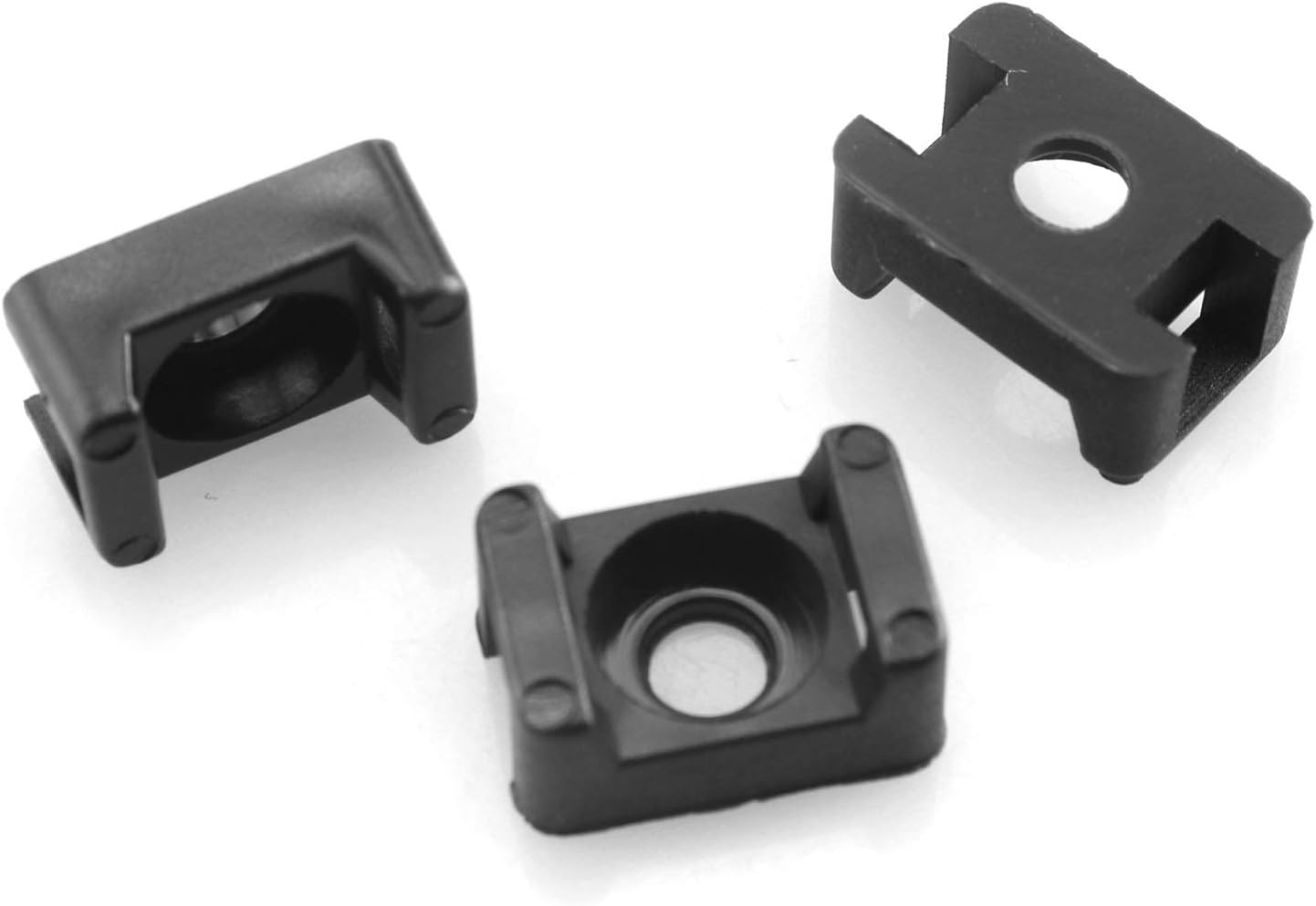 DGZZI Saddle Wire Holder 100PCS Black 4.5mm Width Screw Type Saddle Shape Cradle Tie Mounts Bases Clips Cable Holder image 3
