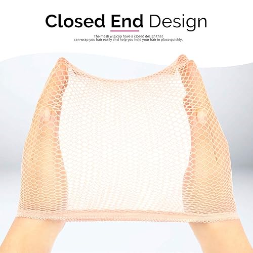 Miniatura 3 de 4 medias de color marrón claro de nailon elástico para pelucas para mujer