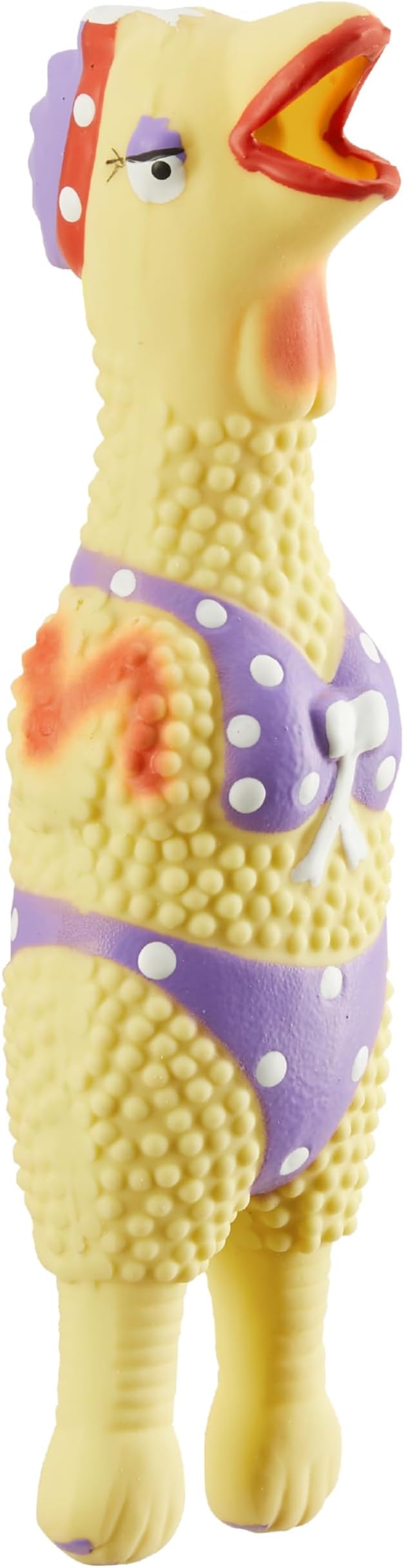 by Charming Pet Squawkers Henrietta Latex Squeaky Rubber Chicken Dog Toy, Funny Interactive Holiday Toy for Dogs, Small Size