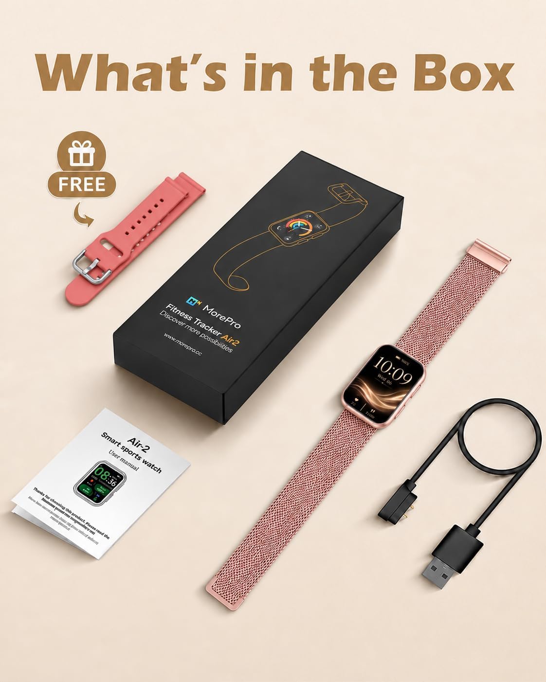 MorePro Fitness Tracker for Women Men, Heart Rate, Blood Pressure, 2 Bands 10 61SVMQLL2qL. AC SL1402