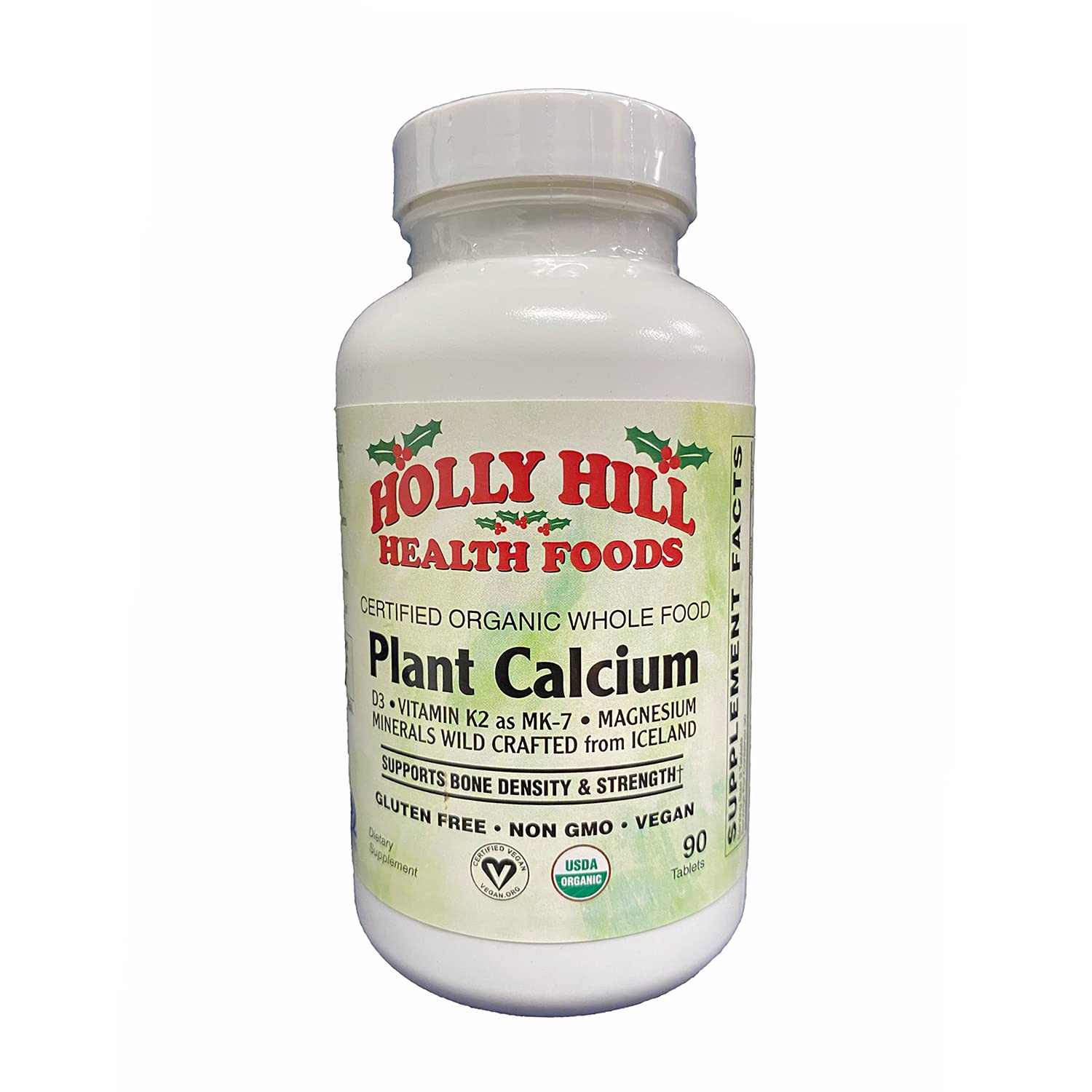 Holly Hill Health Foods Certified Organic Whole Food Plant Calcium, 90 Tablets