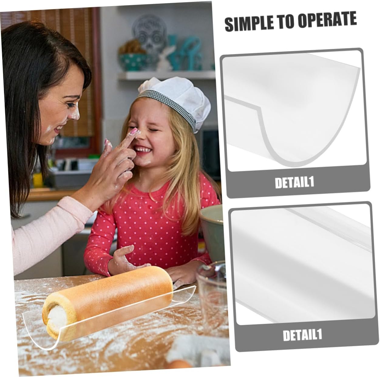 Hemobllo 2 Pcs Acrylic Cake Roll Maker Tart Ring for Baking Diy Shaper Easy to Use Home Baking Mold