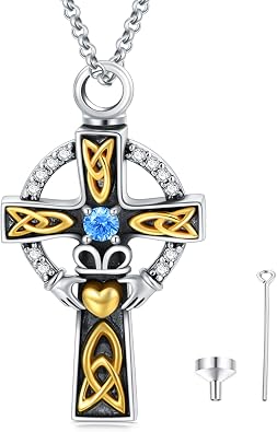 PELOVNY Sterling Silver Cross Crystal Necklace For Men Women Jesus Christ Crucifix Pendant Necklace Jesus Religious Jewelry - 22+2/18+2
