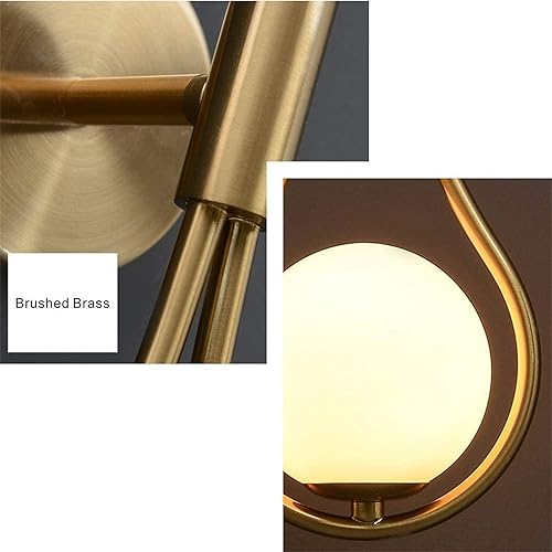 Miniatura 5 de Apliques de pared de cristal dorado con interruptor de encendidoapagado y enchufe, lámpara de pared con enchufe de ángulo ajustable, aplique de