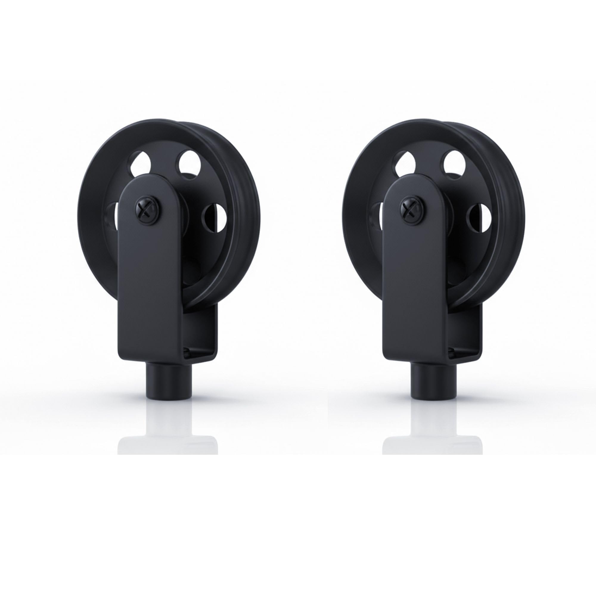 LEDSone 2 PCS Vintage Wall Ceiling Mount Pulleys, Black Pulley Wheels for Plug in Pendant Light, Wall Mount Lifting Towing Pulleys for Hanging Lamp Chandelier (Pack 2)