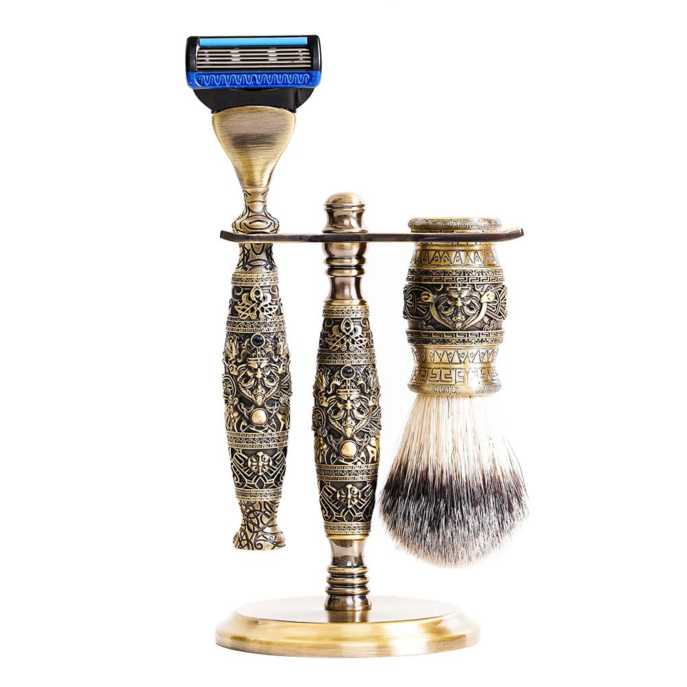 FREED Odin?5-blade safety razor,The Ultimate Tool with a Unique Design,Exquisite Engravings with Natural Blue Sapphires,Perfectly engraved handle using etching techniquehandle for the Best Grip