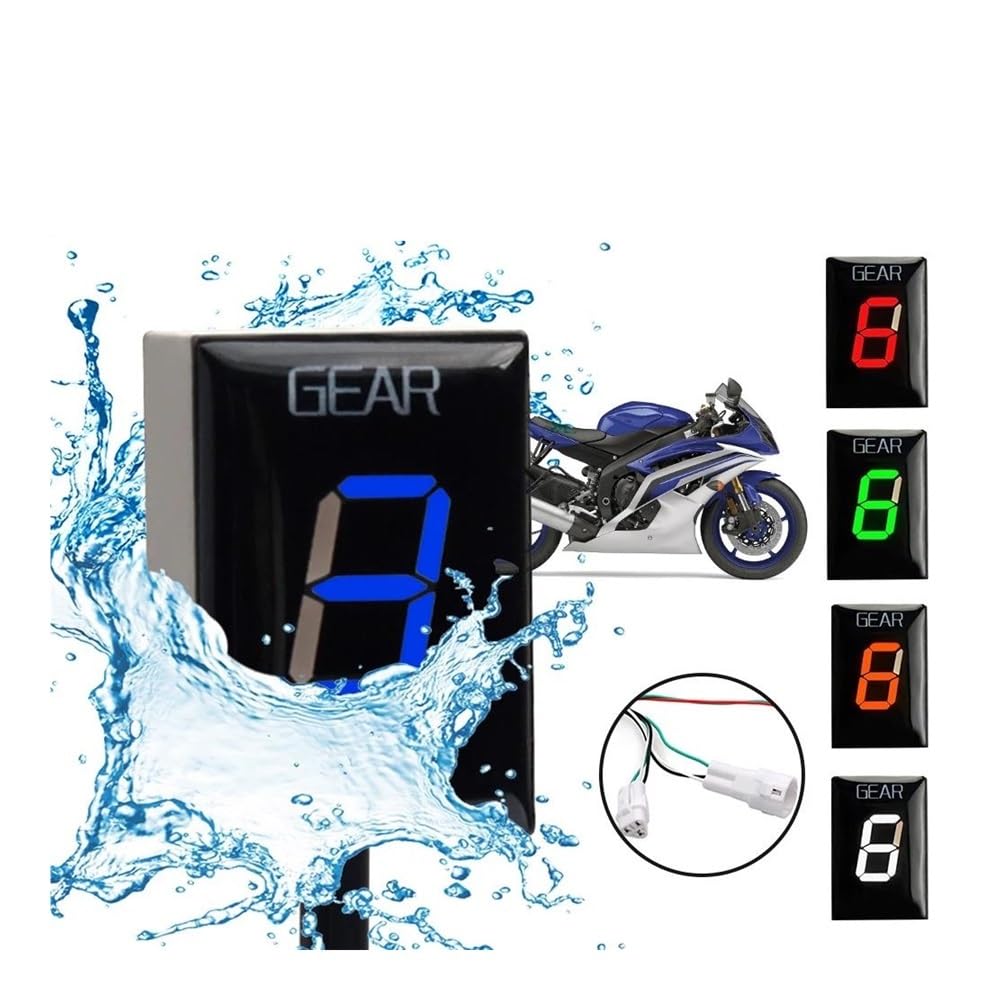 Digital Shift Gauge Motorcycle Gear Indicator Display for YZF-R6 R1 for YZF-R6S for YZFR6 S for YZFR1 for RZFR6S for YZF-R 6S R 1 6(Green)