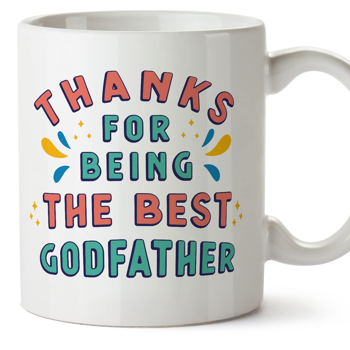 MUGFFINS Godfather Mug - in English - Thanks for Being the Best - Funny Gift - Ceramic 11oz Mug