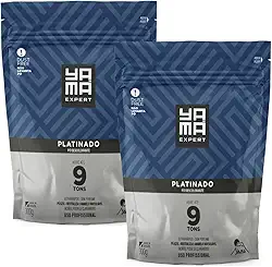 Kit 2 Pó Descolorante Platinado Profissional 9 Tons Efeito Rápido Yama Refil 300g