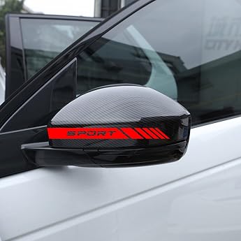 Autodomy Rear View Mirror Sticker Car with Stripes Design Stripes Tuning Pack of 6 with Different Widths Sports Design Car Tuning Sticker Stripes Red