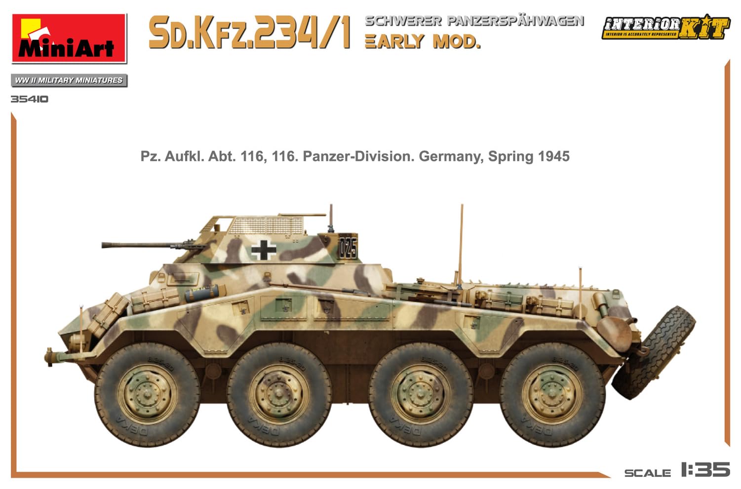 Miniart 1:35 - Sd.Kfz.234/1 Schwerer Panzerspahwagen Early, Molded Color, 1:35 Maßstab - Image 2