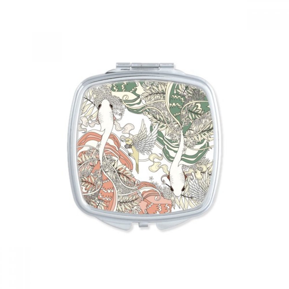 Miroir compact Ukiyo-E multicolor, l'alliance d'un motif arbre du Japon et d'un verre haute netteté