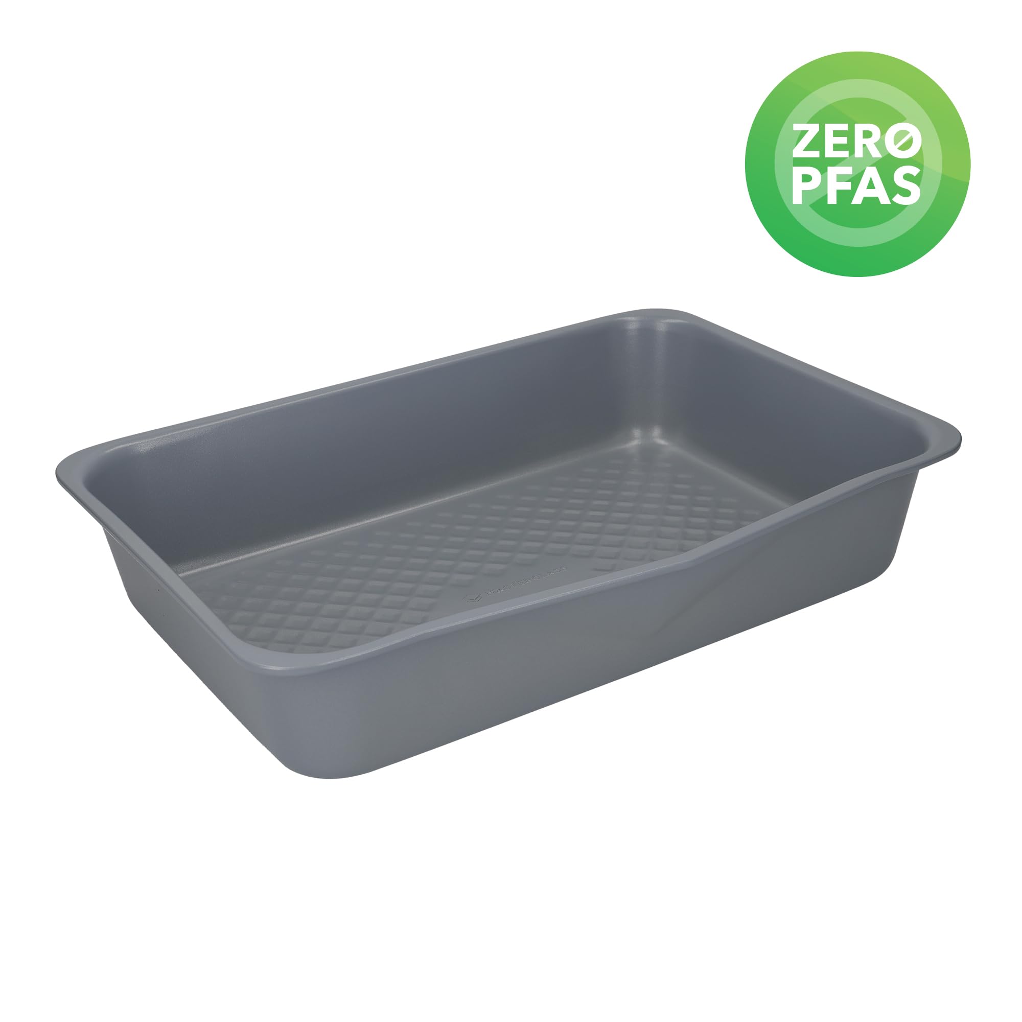 MasterClass Set of 2 Smart Ceramic Roasting Trays with Lid, PFAS-Free Non-Stick Carbon Steel Bakeware for Roasting Meat and Vegetables, Dual Function Oven Roasters