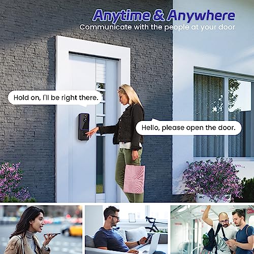 guggre Wireless Video Doorbell with Chime Ringer, Enhanced Security with AI Human Detection, 2-Way Audio, HD Night Vision, AES-128 Cloud Storage, Real-Time Alerts, Smart Home Protection (Purple) - Image 5