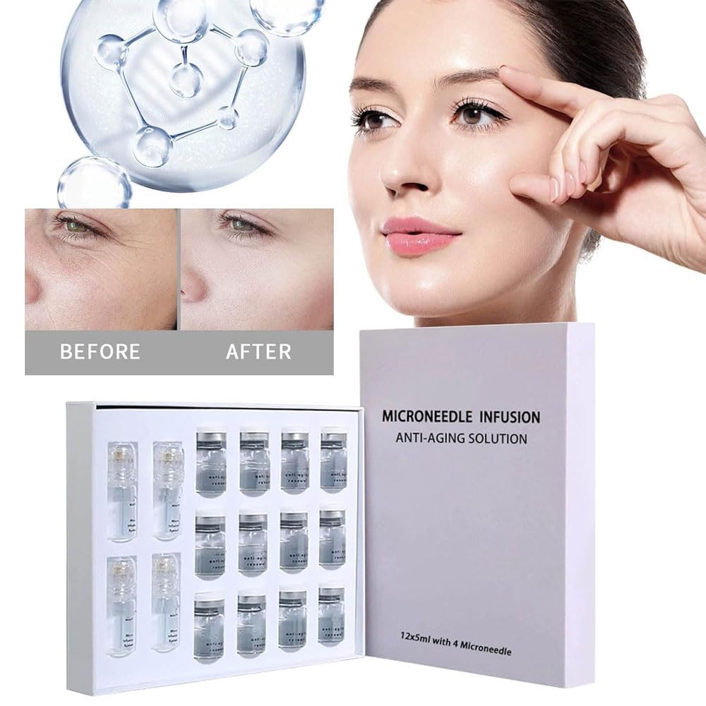 Miski Cosmetics Micro Infusions System, Seranuve Micro Infusion System Original, Mikroinfusionssystem Gesicht, Mc Micro Infusion System, Anti-Aging & Smooth Wrinkles Facial Serum (12 Flaschen)