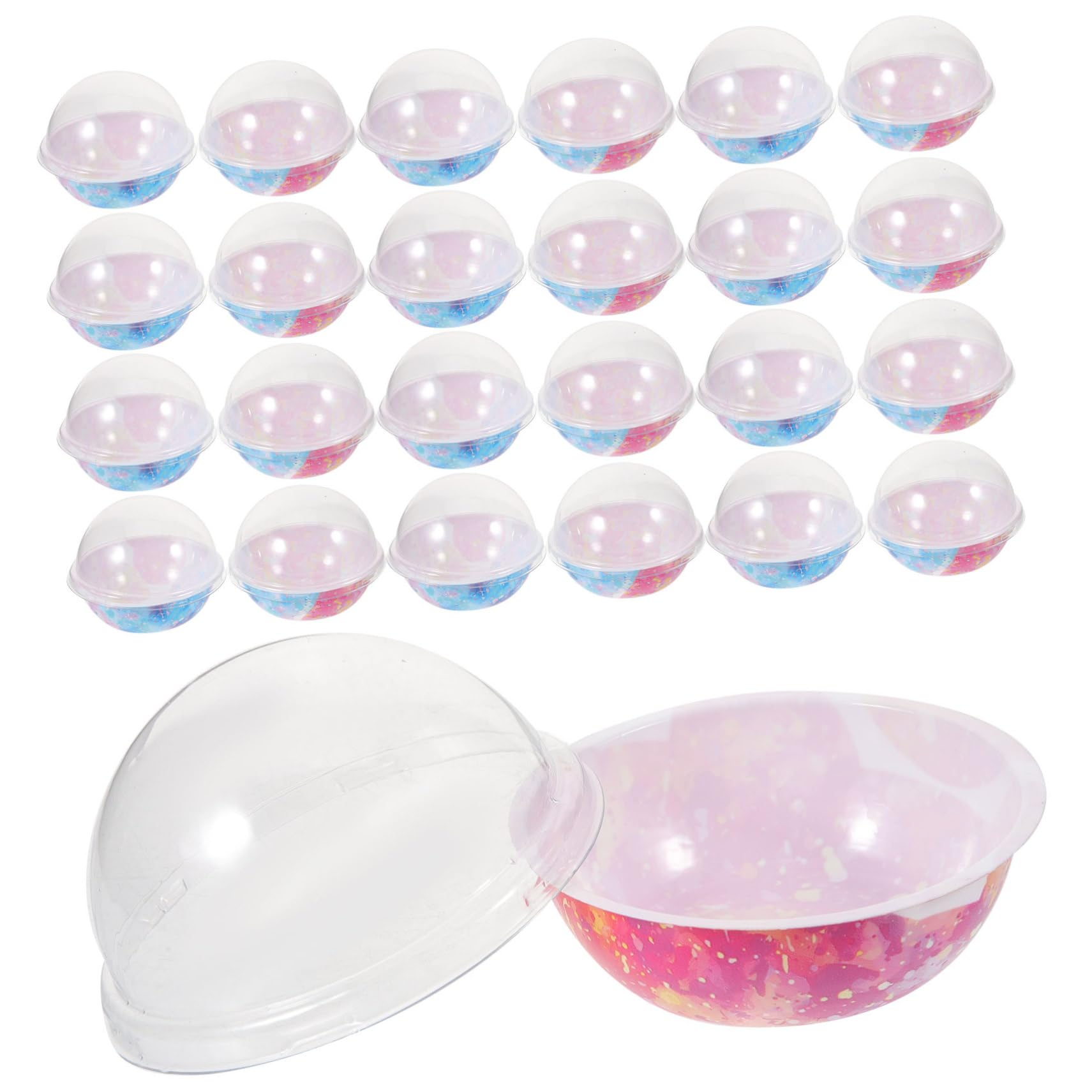 minkissy 50Pcs Mini Cupcake Boxes Dessert Packing Box with Dome Durable Pet Material for Muffins Pudding and Snacks for Parties and Celebrations