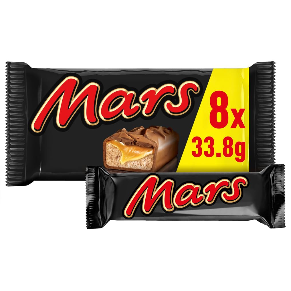 Mars Chocolate Bars, Caramel, Nougat & Milk Chocolate Multipack, 8 x 33.8g, Ideal for Gift, Snacks or Hamper