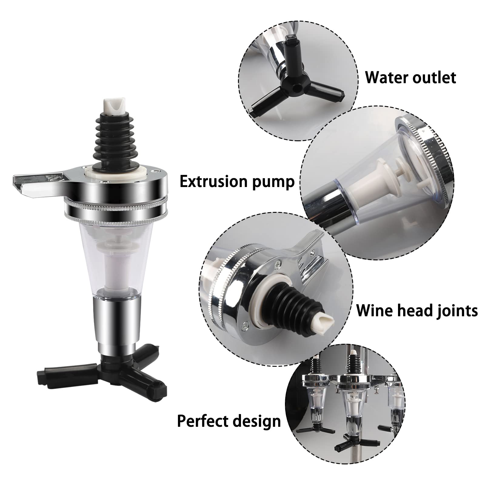 Dispensador de boquilla de repuesto apto para estantes de vino, dispensador de alcohol, licor, cóctel, 1 onza (1.0 fl oz) 3