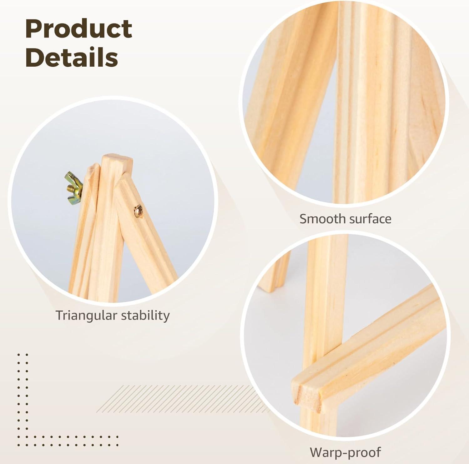 100Pcs Small Wooden Easels for Display, 4.92 in/12.5 cm Adjustable Tabletop Easel Stands, Mini Tripod Easels for Photo Cards Art Canvas, Unfinished Natural Wood