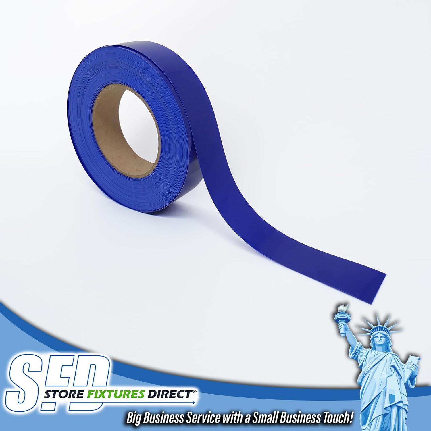 Decorative Gondola Shelving Vinyl Insert for Ticket Channel 130 FT. x 1.25 in. - Blue