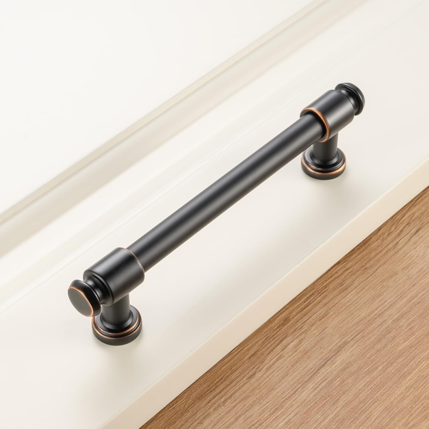 KOOFIZO 10 Pack 5 Inch Oil Rubbed Bronze Kitchen Cabinet Pulls Rubbed Bronze Cabinet Handles Cabinet Hardware for Kitchen Cabinets Drawer P11 Dresser Cupboard Bedroom Bathroom
