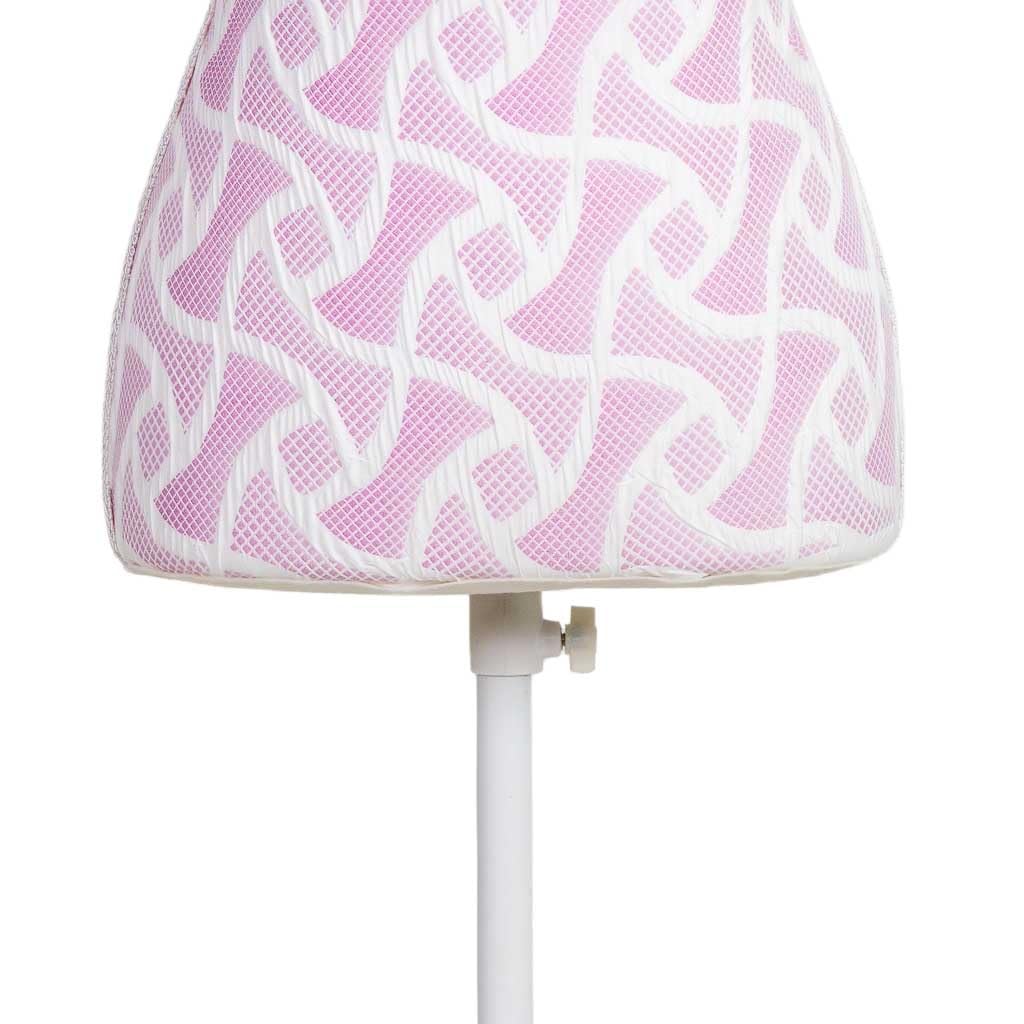 Maniquí de Madera y Espuma Forrado de Tela Rosa 24x37.5x168h cm