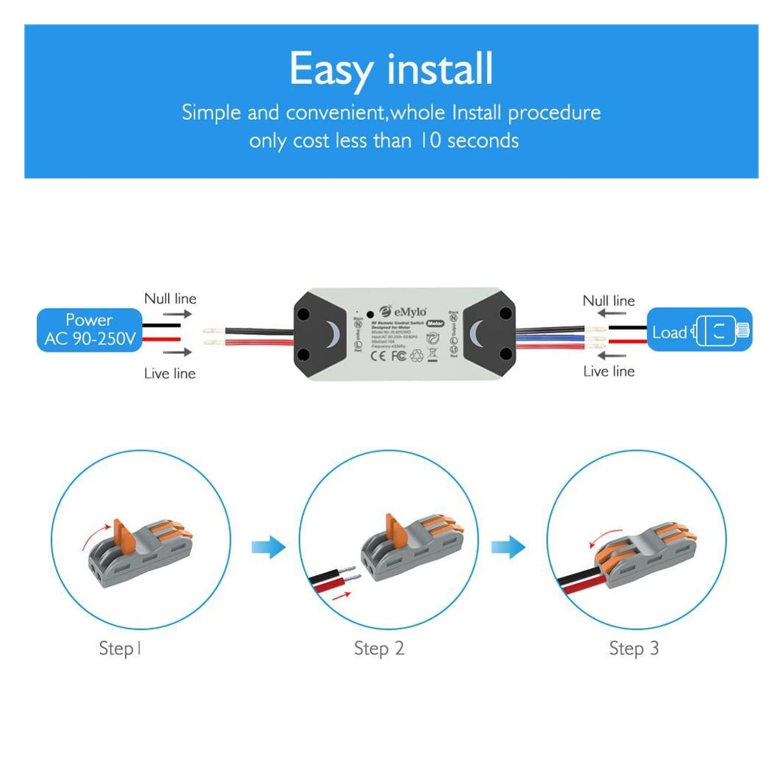 Sterownik silnikowy bezprzewodowy Rf. Przełącznik DC 220 V 43 Moduł przekaźnika przekaźnika przekaźnika przełącznika 3 MHz 300W do walcowania/pompy wodnej 4PC